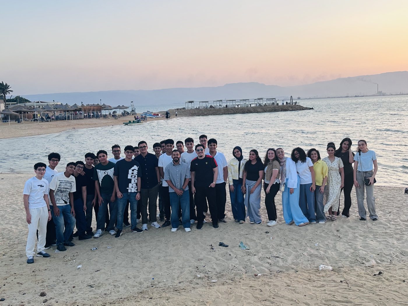Shefo Squad students with IGCSE physics teacher Ahmed Sherif