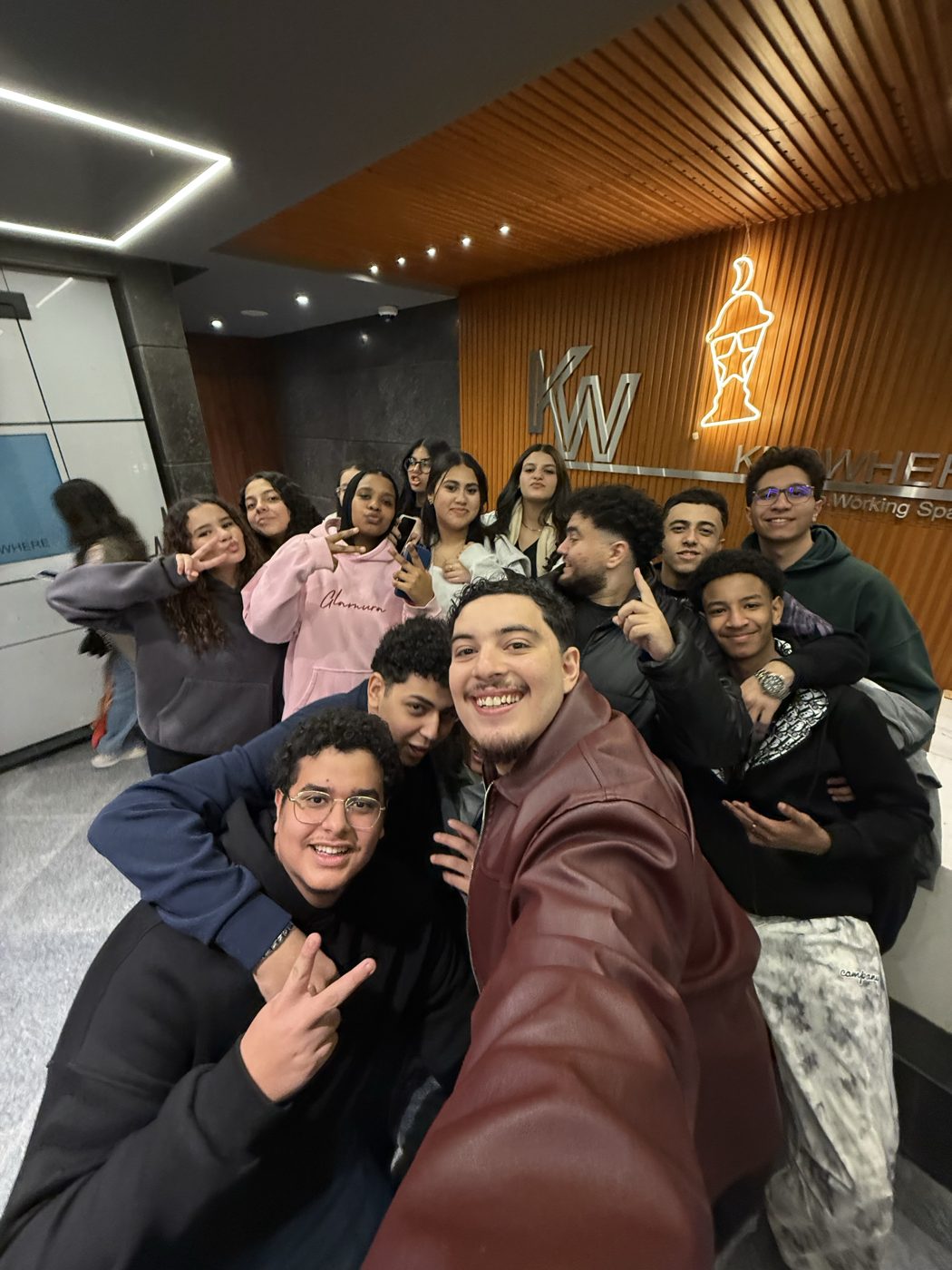 Shefo Squad students with IGCSE physics teacher Ahmed Sherif